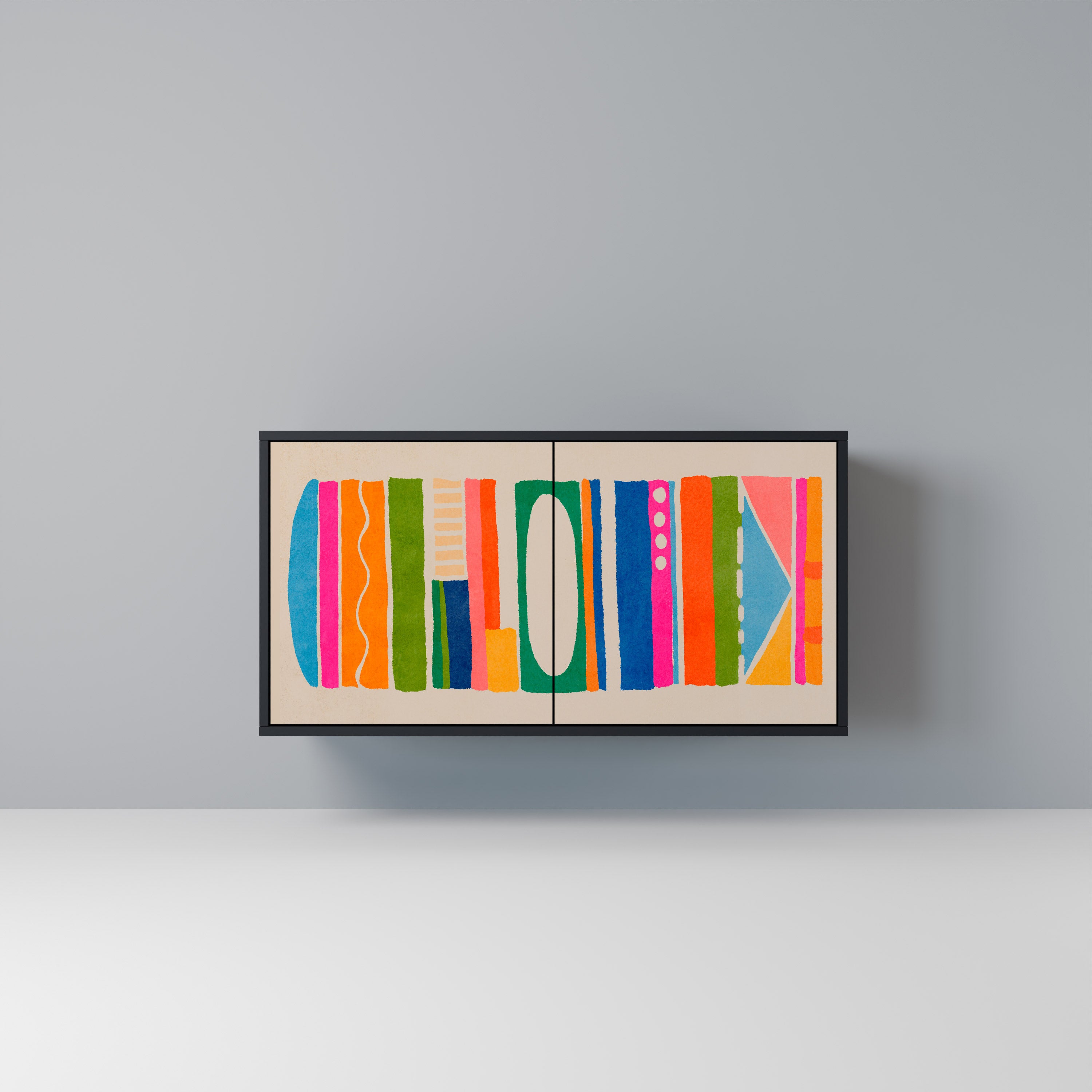 GEOMETRIC SHINE 2-Door Sideboard in Black Finish