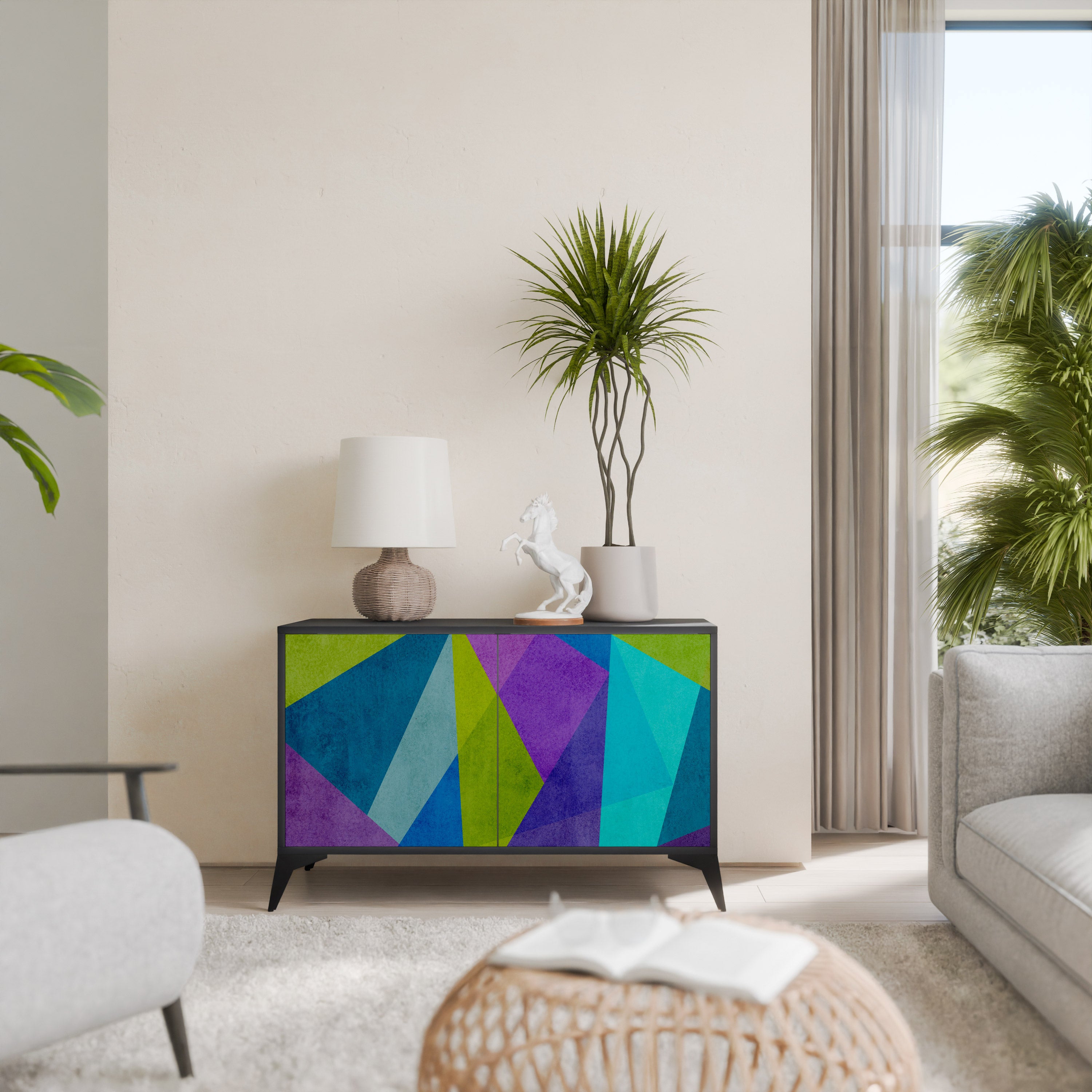 COLD SHOWCASE 2-Door Sideboard in Black Finish