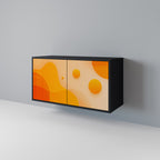 ORANGE ARRANGEMENT Aparador de 2 Puertas en Acabado Negro