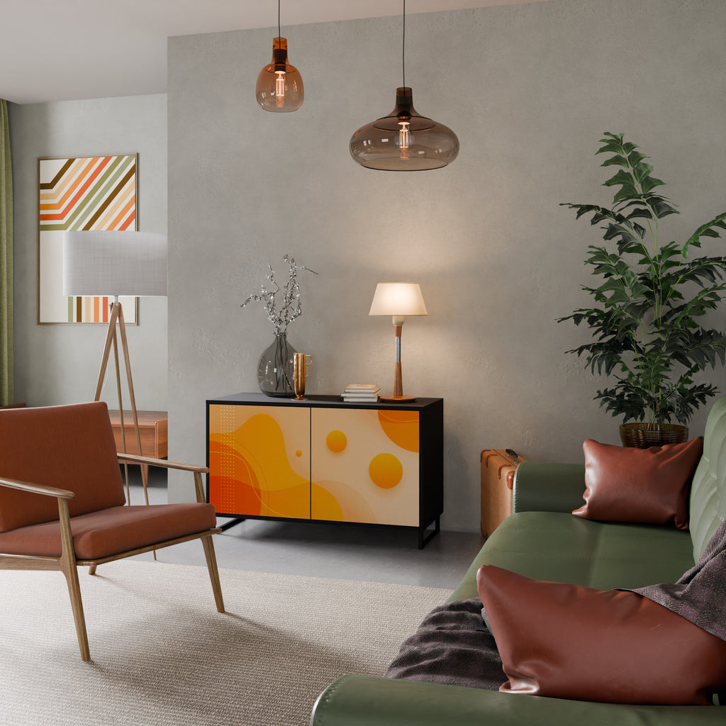 ORANGE ARRANGEMENT 2-Door Sideboard in Black Finish