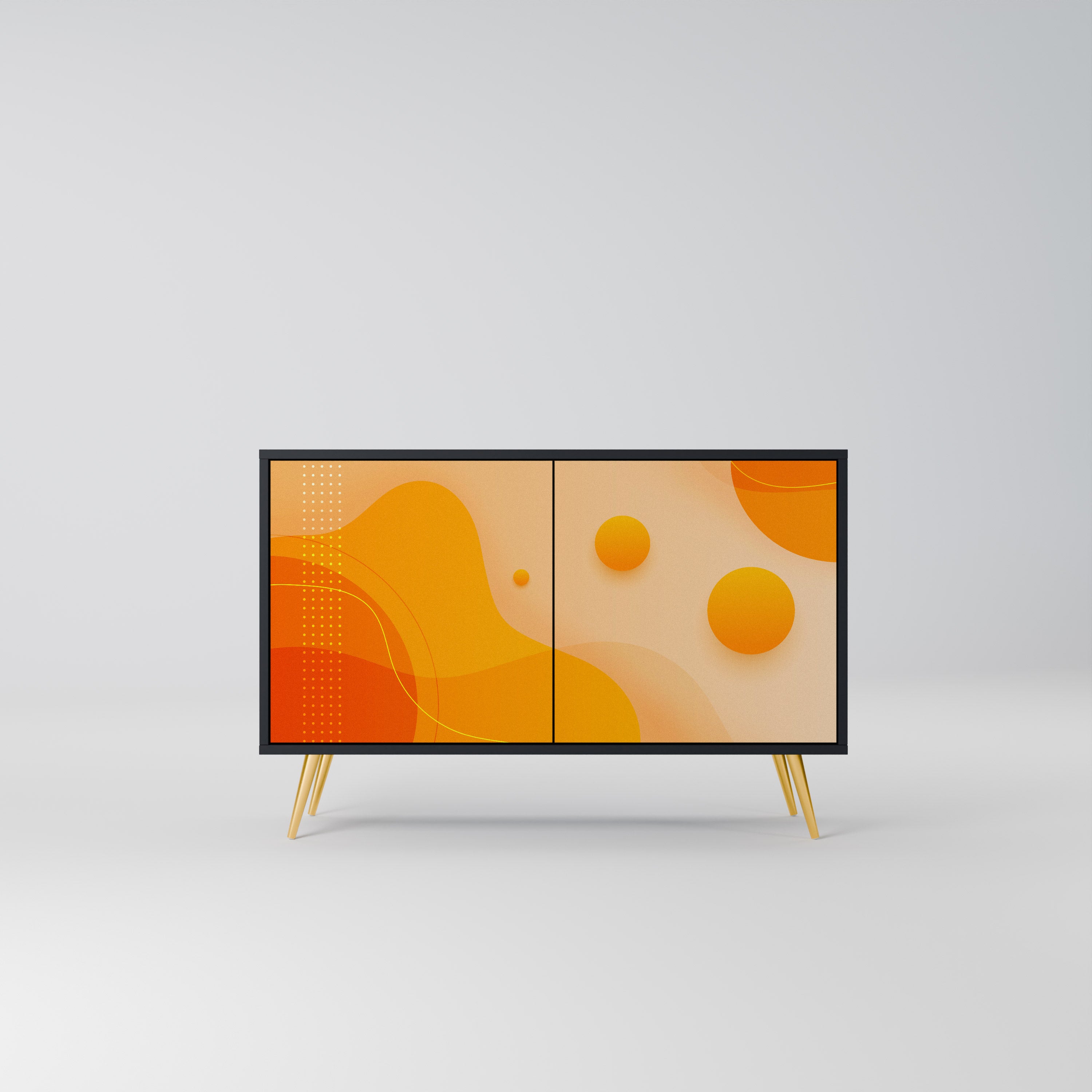 ORANGE ARRANGEMENT 2-Door Sideboard in Black Finish