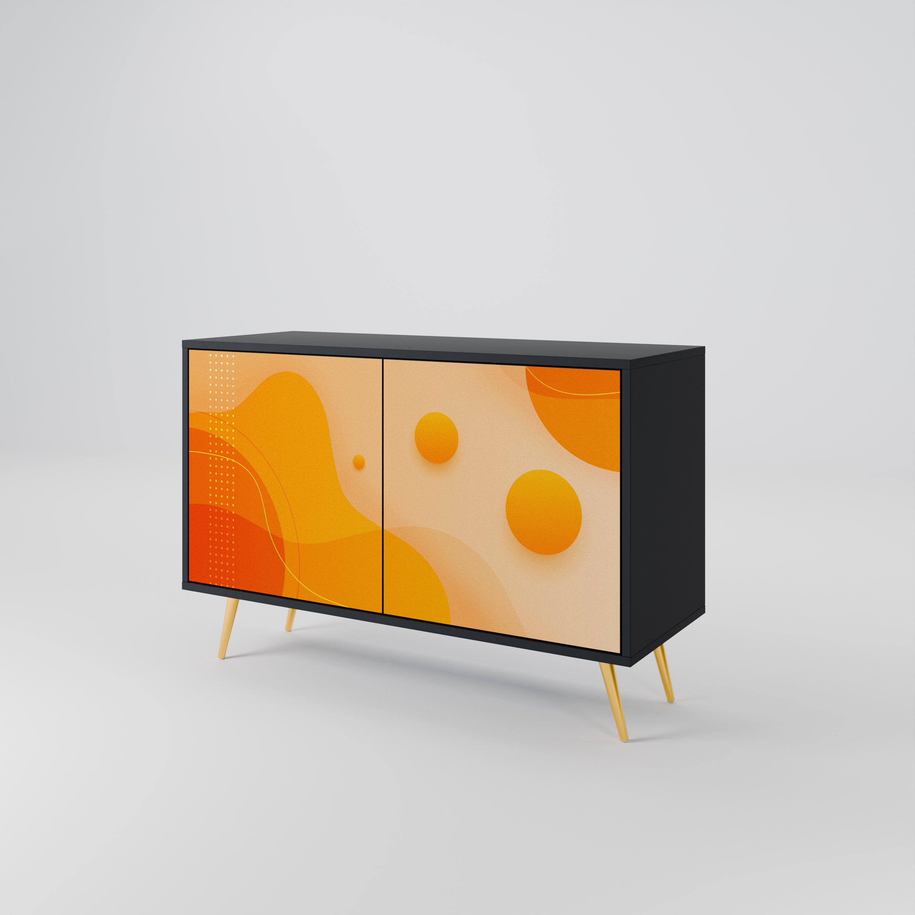 ORANGE ARRANGEMENT 2-Door Sideboard in Black Finish