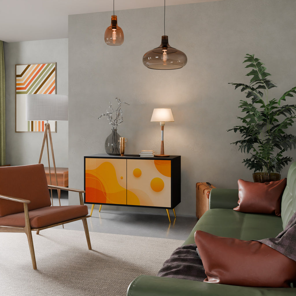 ORANGE ARRANGEMENT 2-Door Sideboard in Black Finish