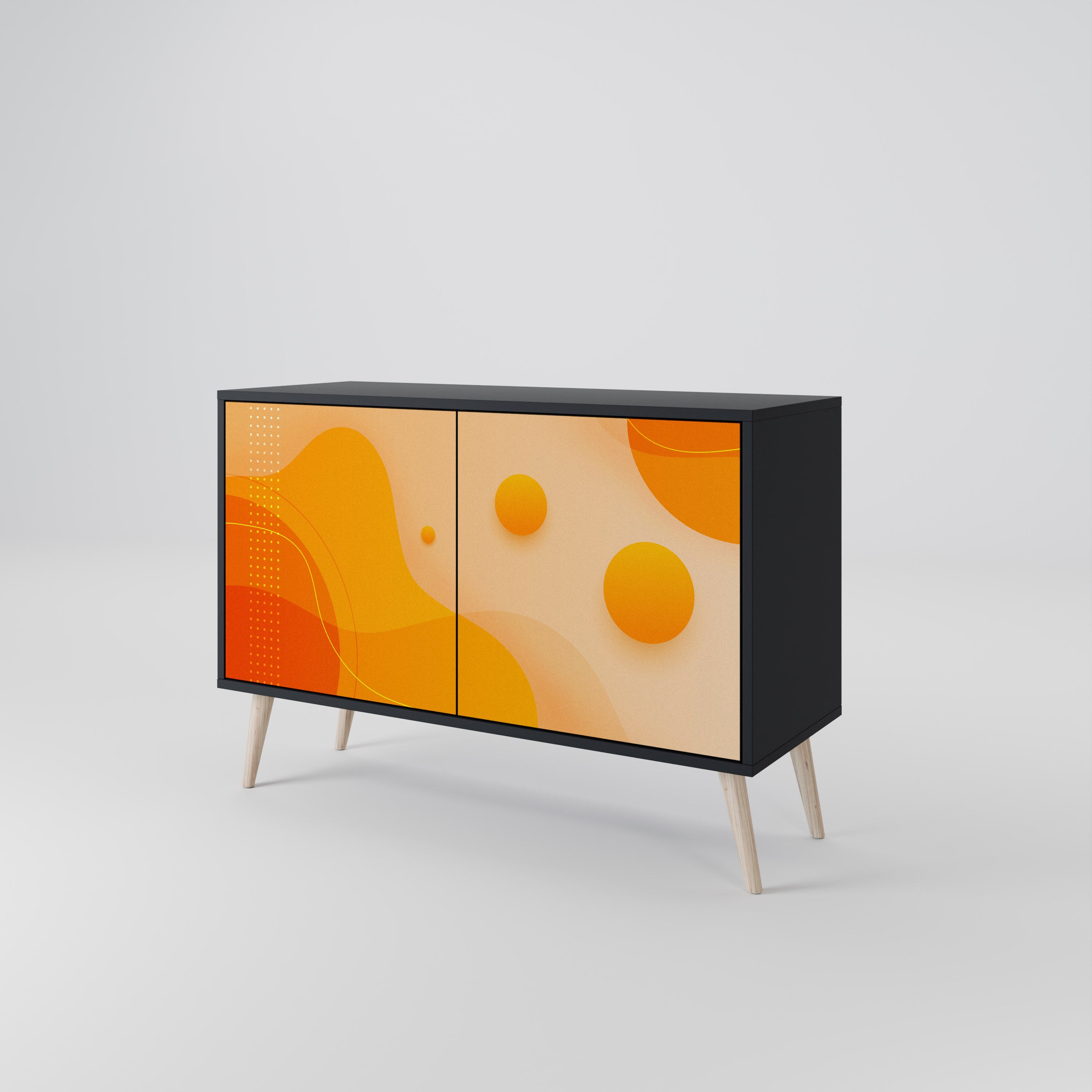 ORANGE ARRANGEMENT 2-Door Sideboard in Black Finish