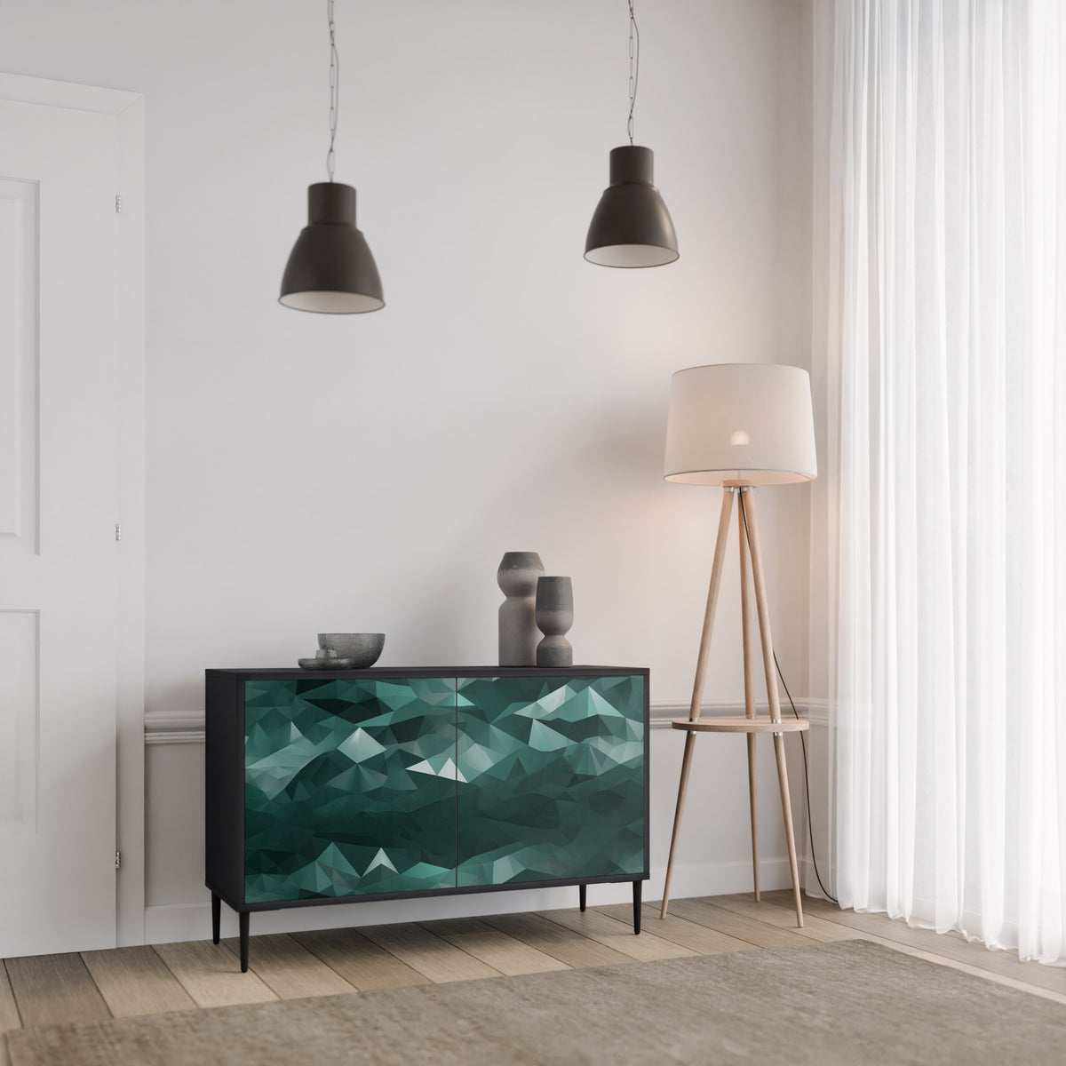 POLYGONAL FLOATING Aparador de 2 Puertas