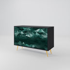 POLYGONAL FLOATING 2-Door Sideboard in Black Finish