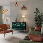 POLYGONAL FLOATING 2-Door Sideboard in Black Finish