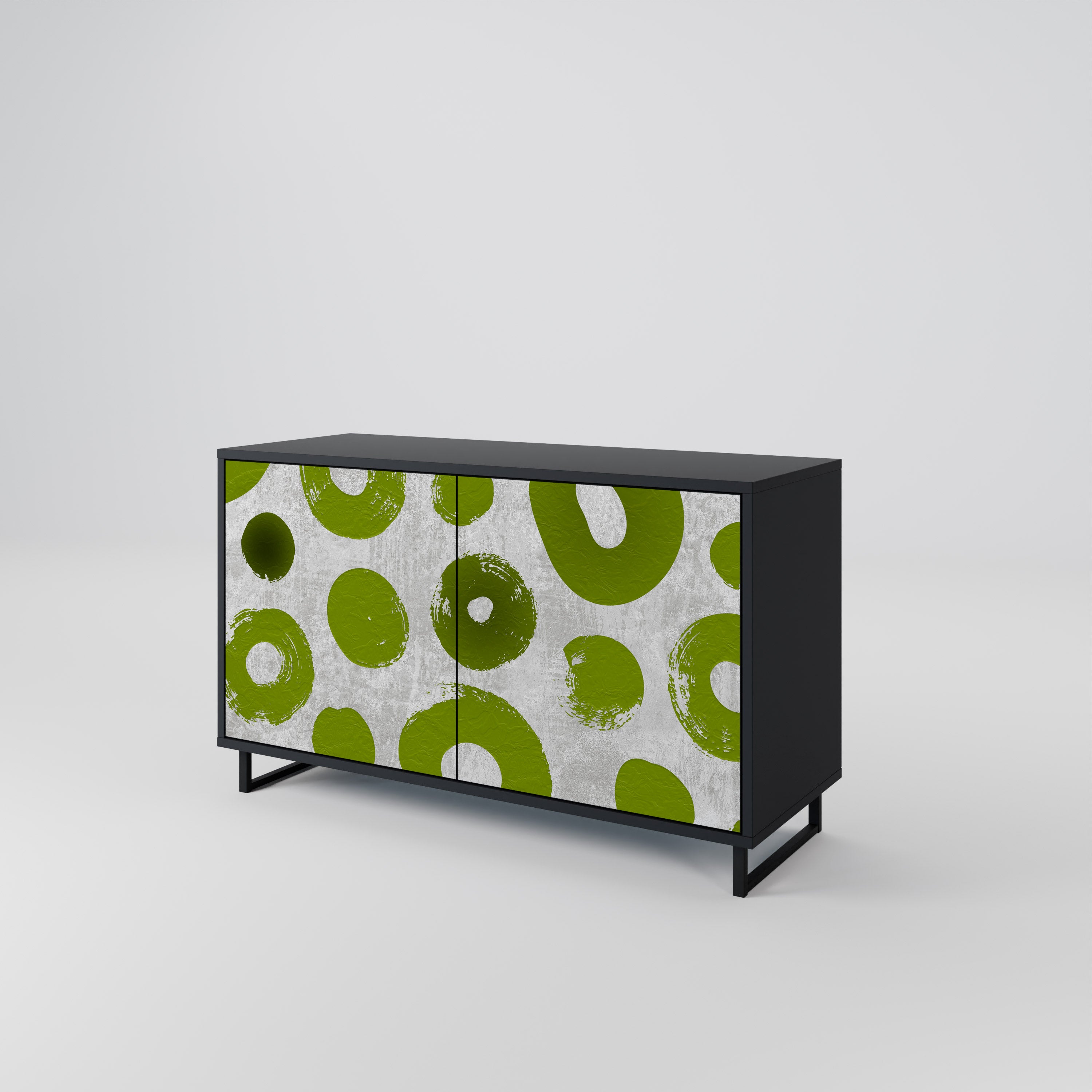 GREEN RHAPSODY 2-Door Sideboard in Black Finish