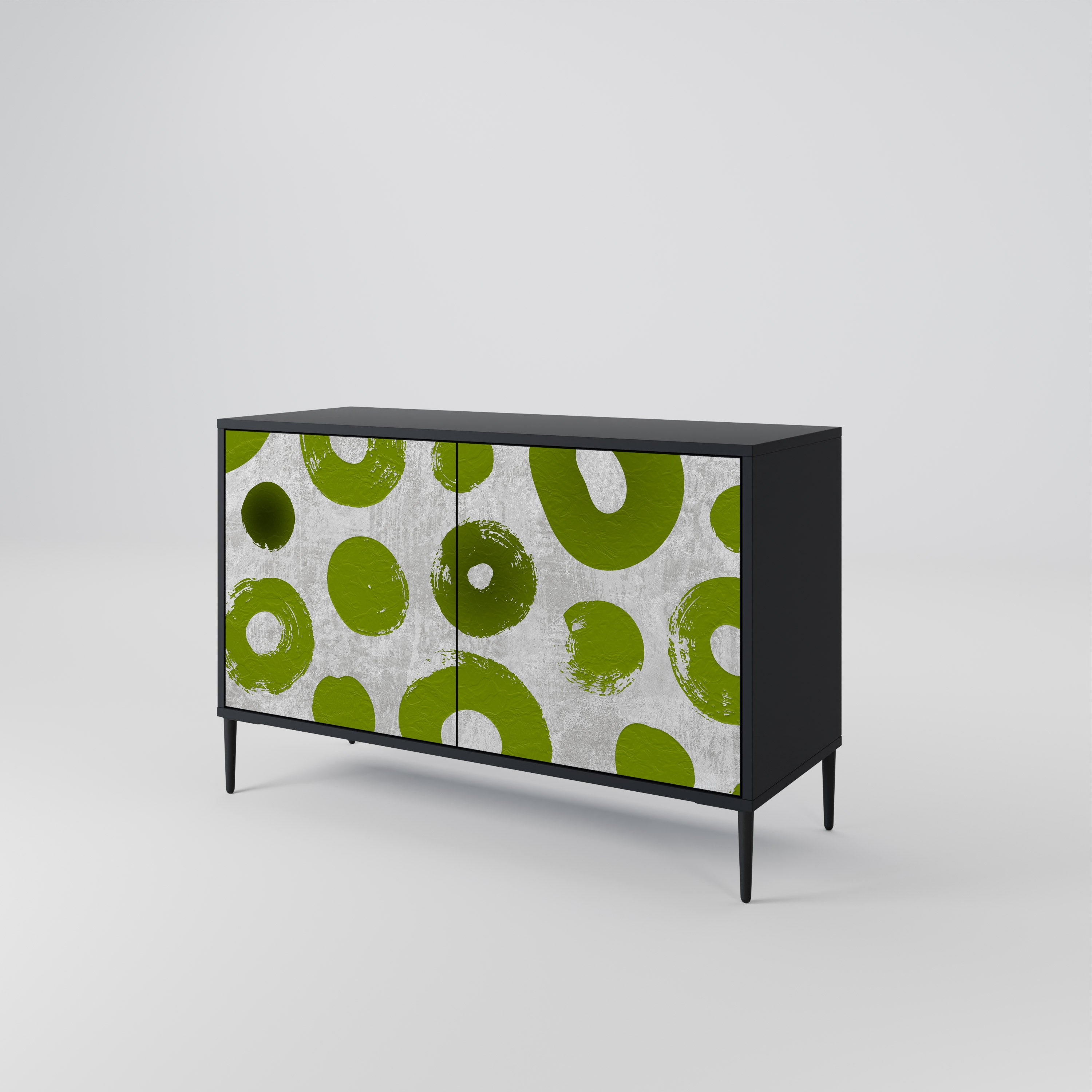 GREEN RHAPSODY 2-Door Sideboard in Black Finish