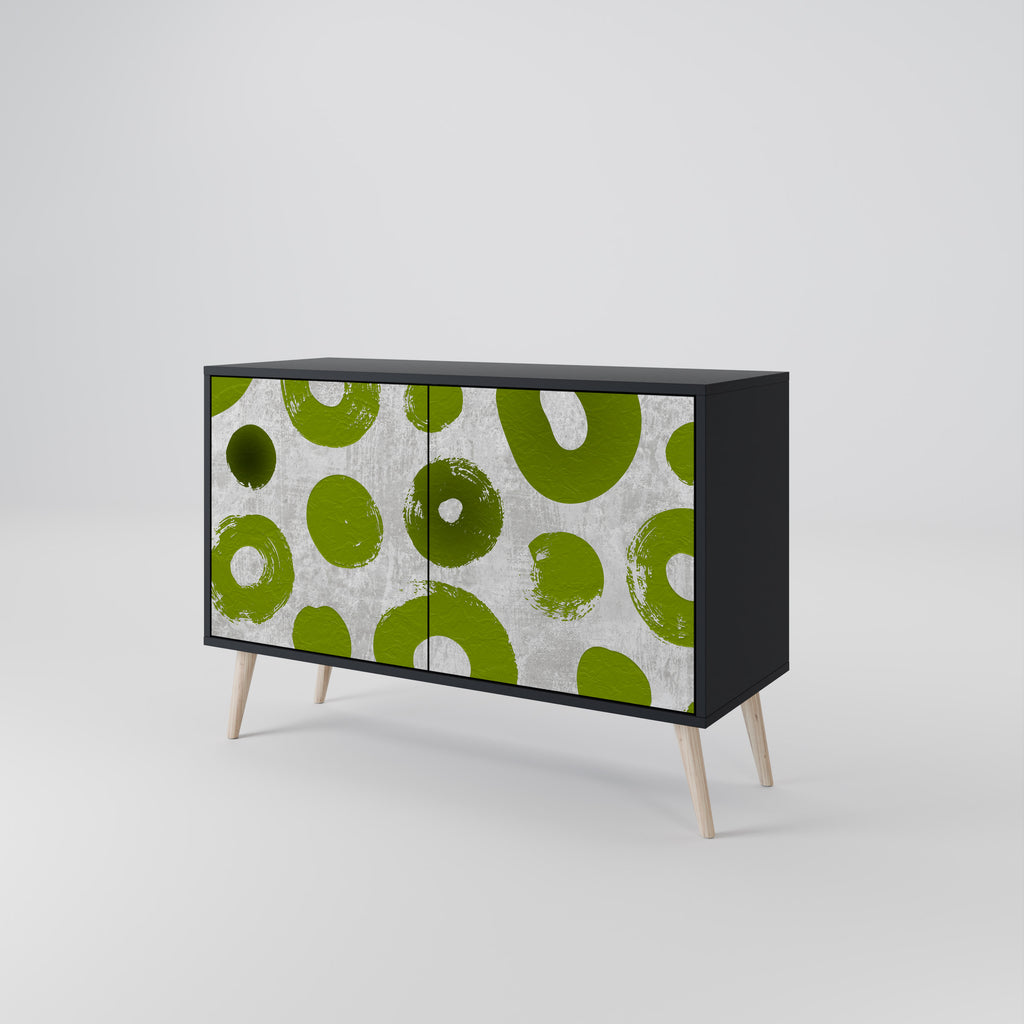 GREEN RHAPSODY 2-Door Sideboard in Black Finish