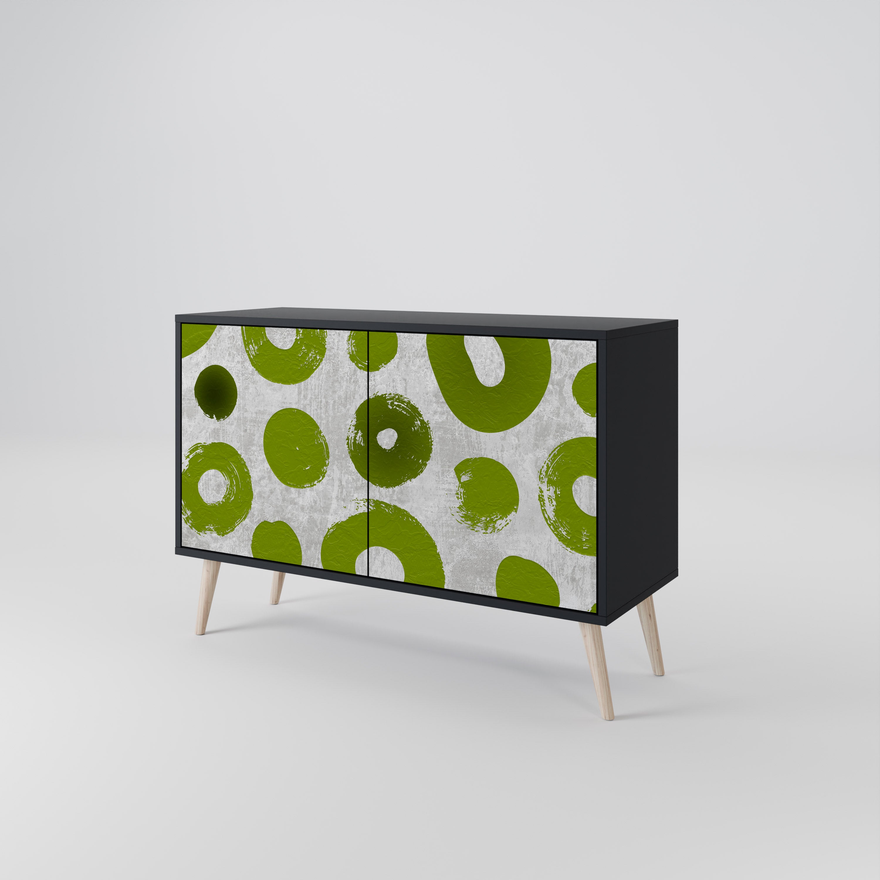 GREEN RHAPSODY 2-Door Sideboard in Black Finish