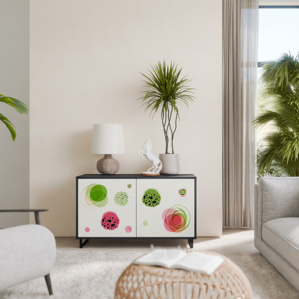 Aparador COLORFUL COSMOS de 2 puertas en acabado negro