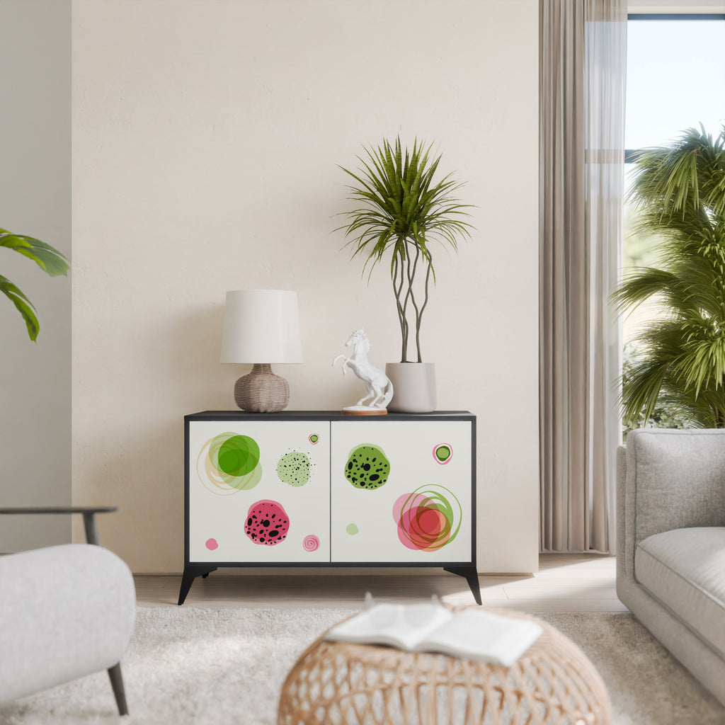 Aparador COLORFUL COSMOS de 2 puertas en acabado negro