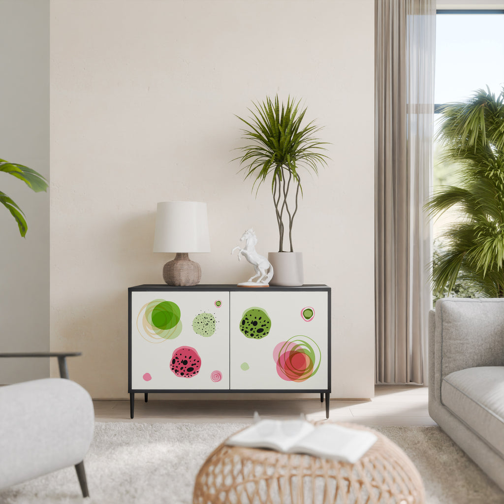 Aparador COLORFUL COSMOS de 2 puertas en acabado negro