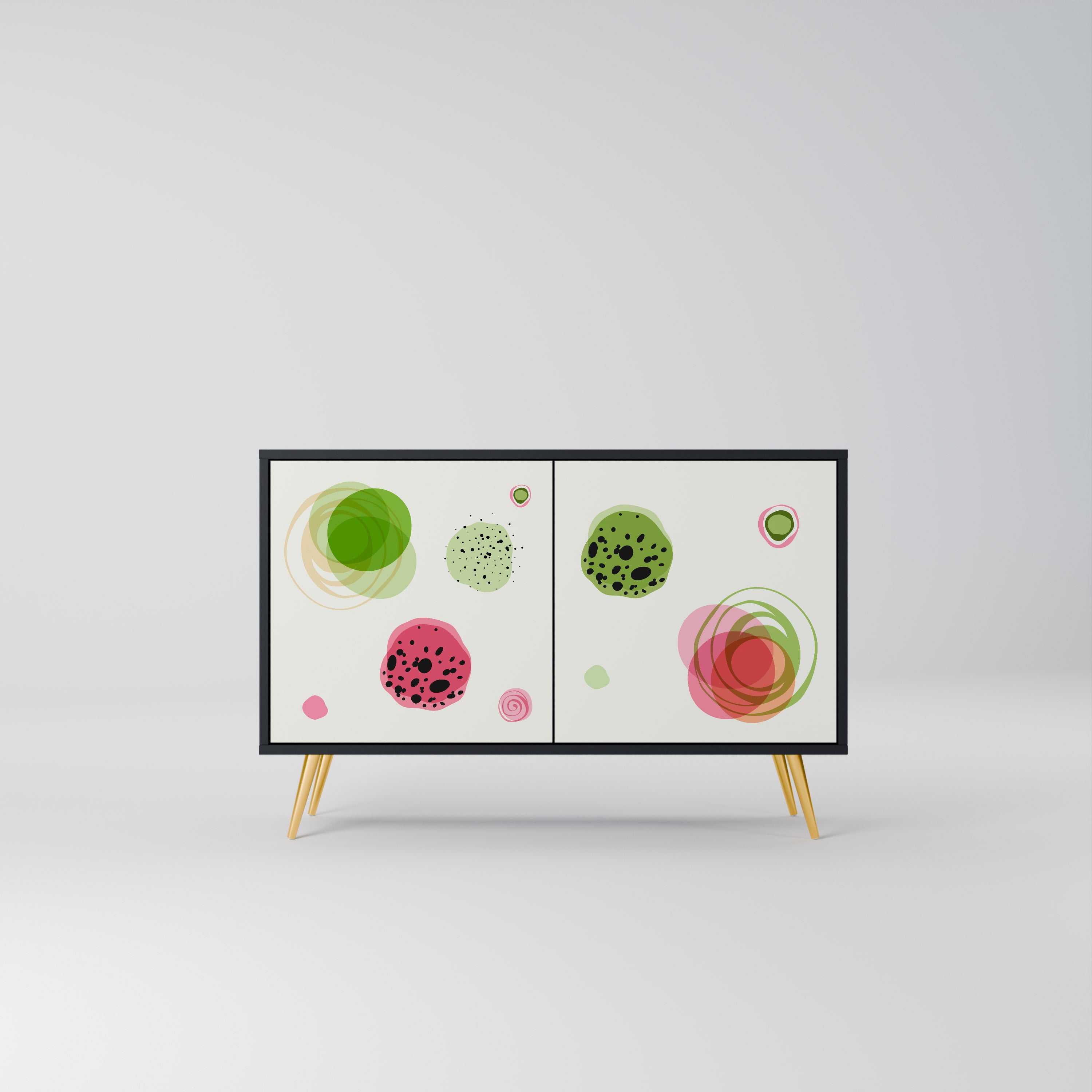 COLORFUL COSMOS 2-Door Sideboard in Black Finish