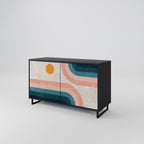 TWO HALVES Aparador de 2 Puertas en Acabado Negro