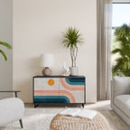 TWO HALVES Aparador de 2 Puertas en Acabado Negro