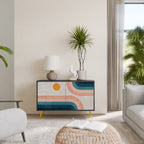 TWO HALVES Aparador de 2 Puertas en Acabado Negro