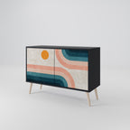 TWO HALVES Aparador de 2 Puertas en Acabado Negro