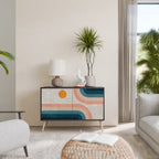 TWO HALVES Aparador de 2 Puertas en Acabado Negro