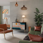 TWO HALVES Aparador de 2 Puertas en Acabado Negro