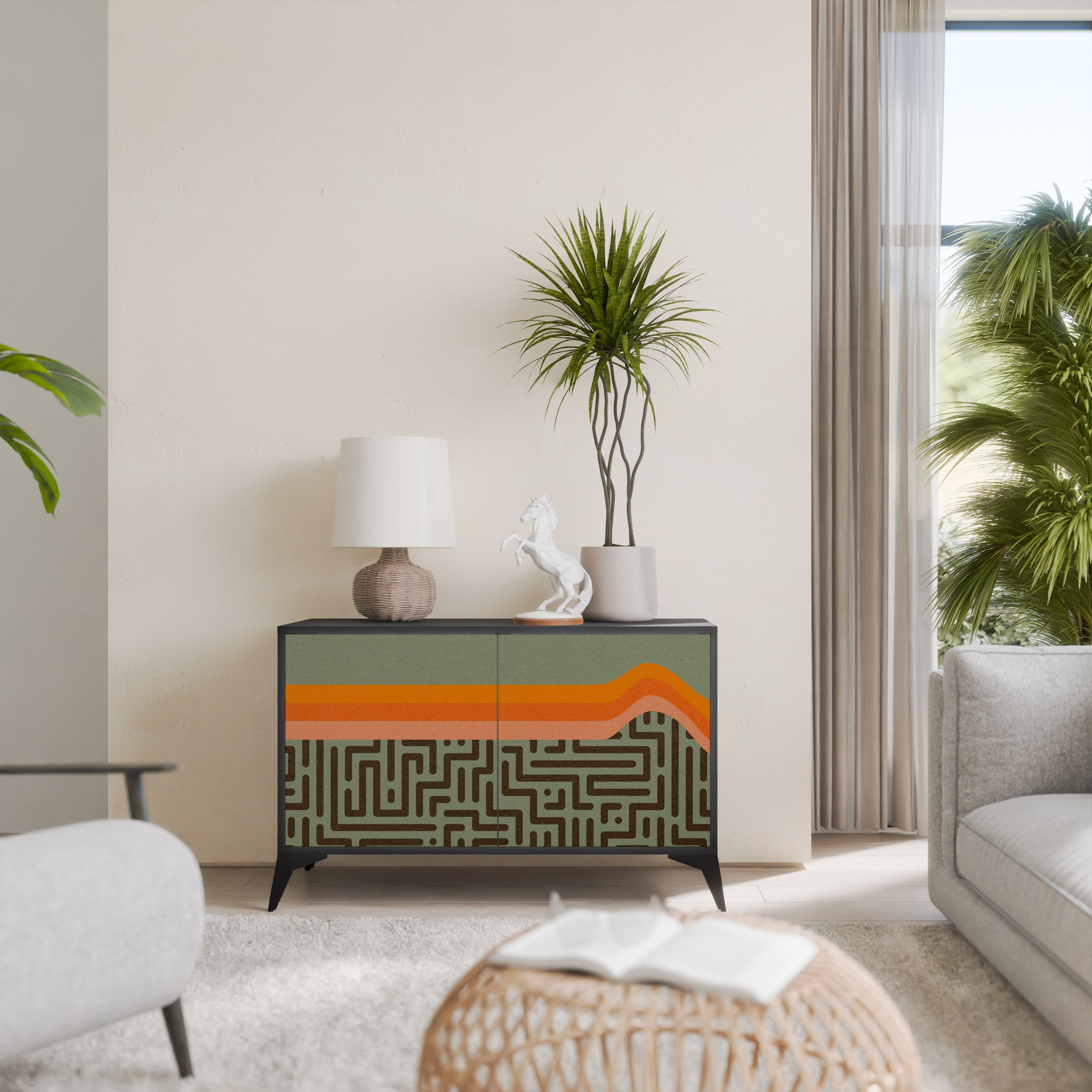 SIMPLE SOLUTIONS 2-Door Sideboard in Black Finish