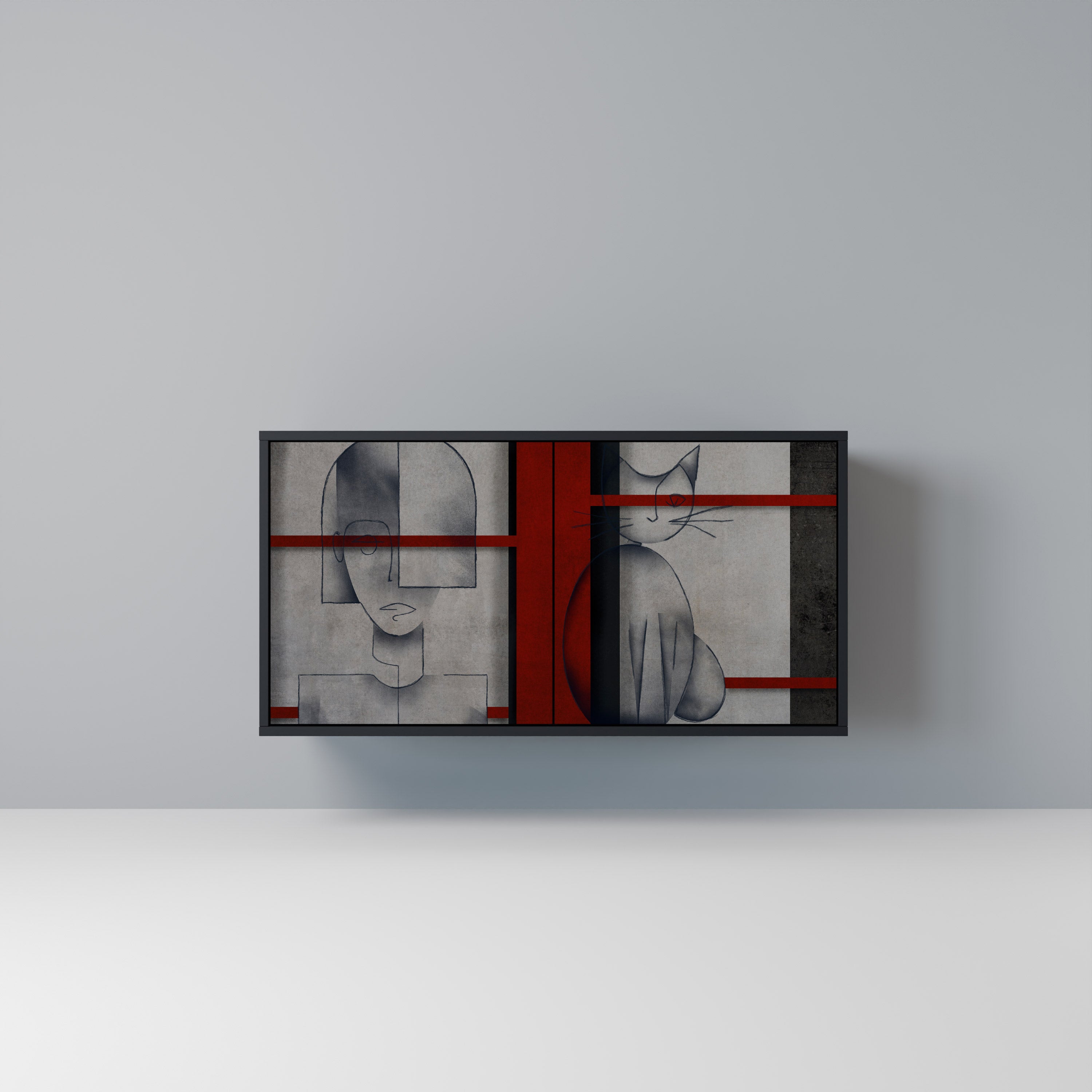 GRAY FIGURES 2-Door Sideboard in Black Finish