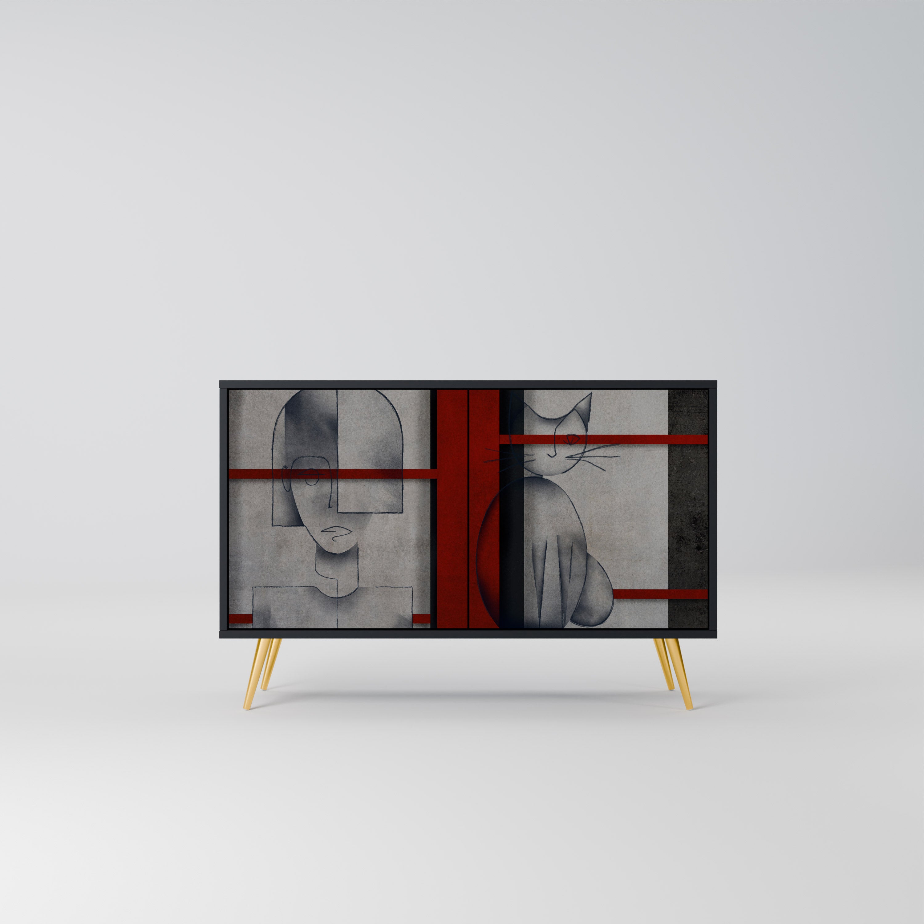 GRAY FIGURES 2-Door Sideboard in Black Finish