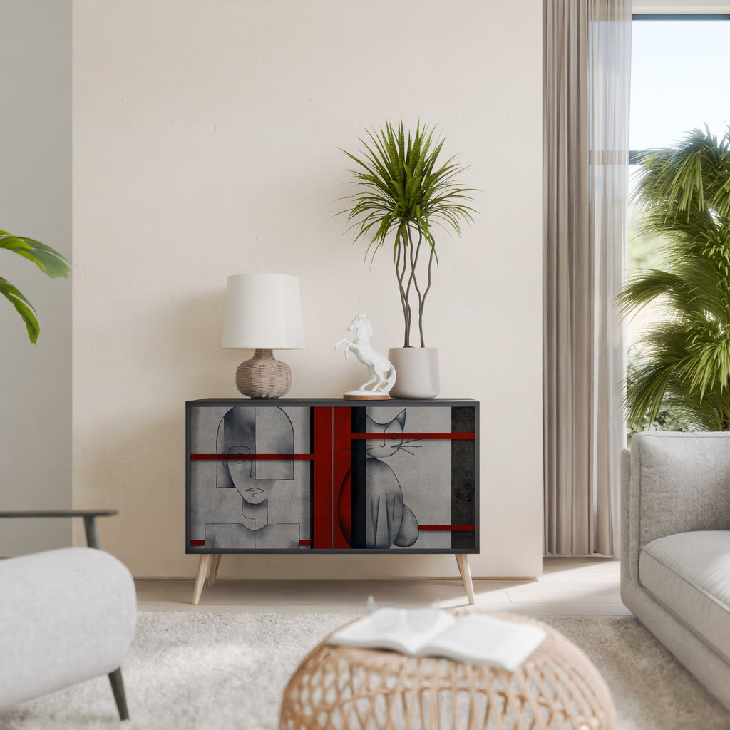 GRAY FIGURES 2-Door Sideboard in Black Finish