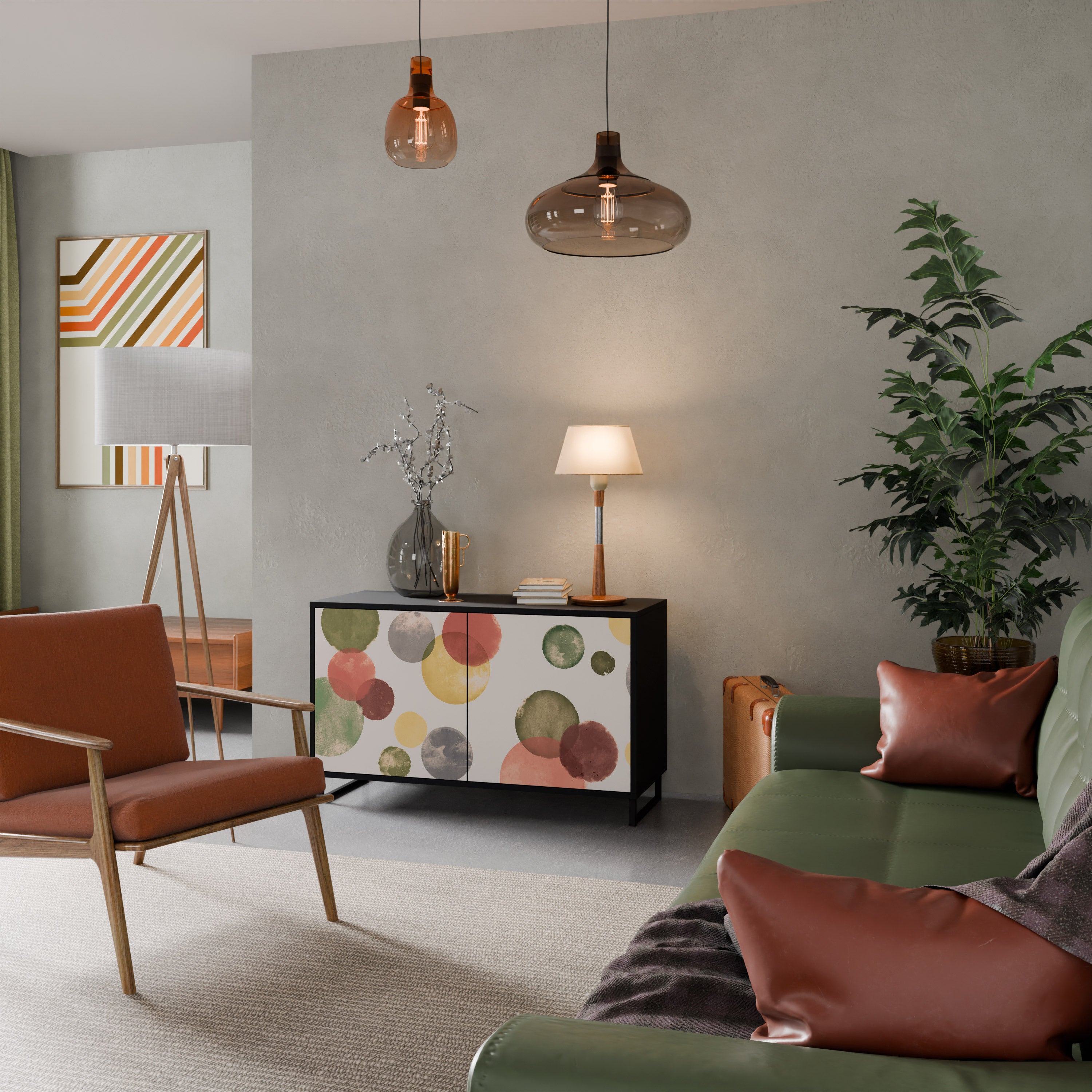 FLEETING HAPPINESS 2-Door Sideboard in Black Finish