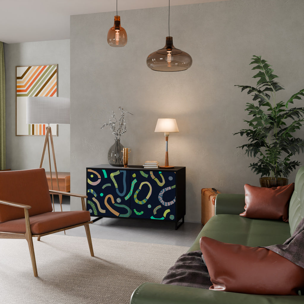 CONTRAST DANCE 2-Door Sideboard in Black Finish