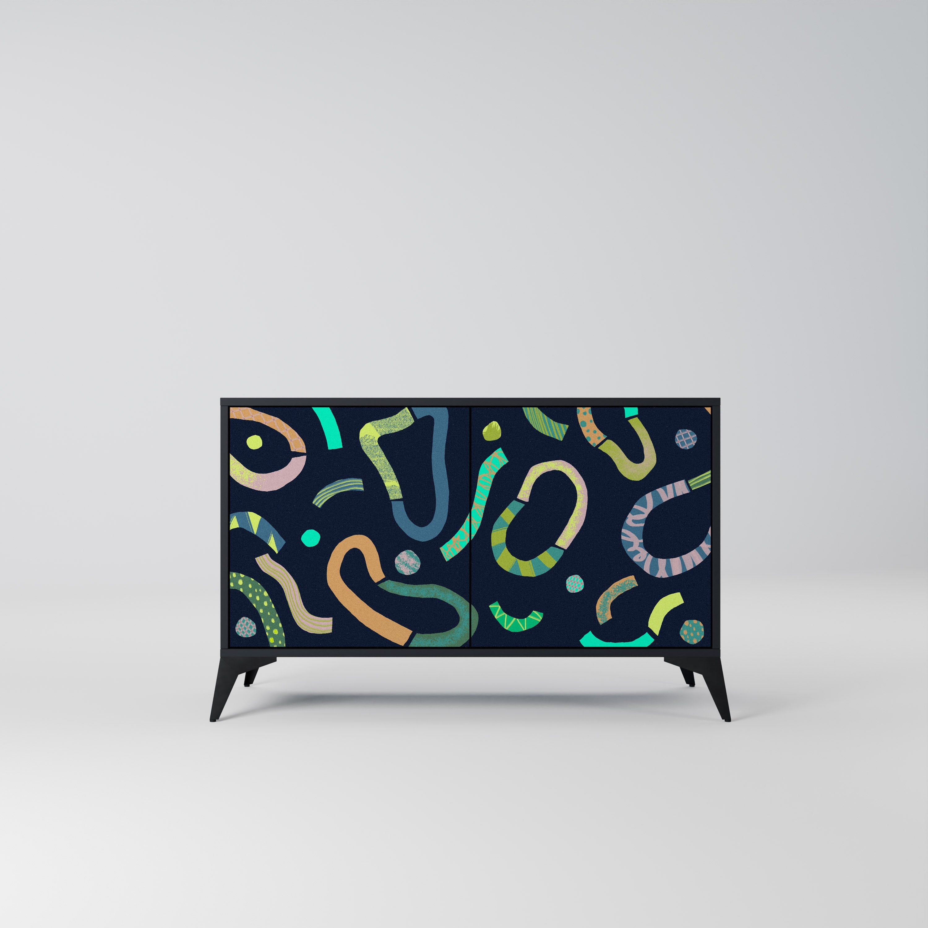 CONTRAST DANCE 2-Door Sideboard in Black Finish