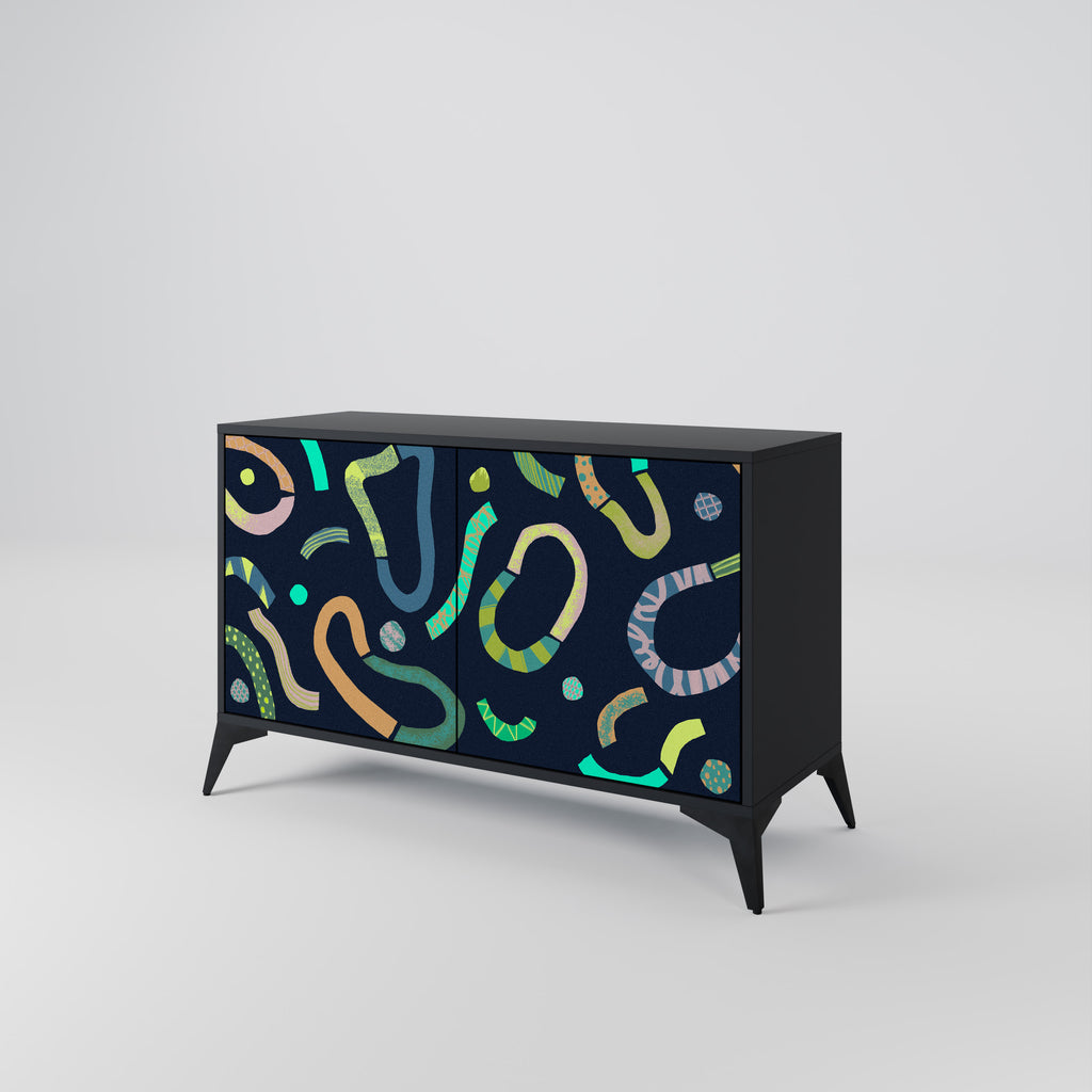CONTRAST DANCE 2-Door Sideboard in Black Finish