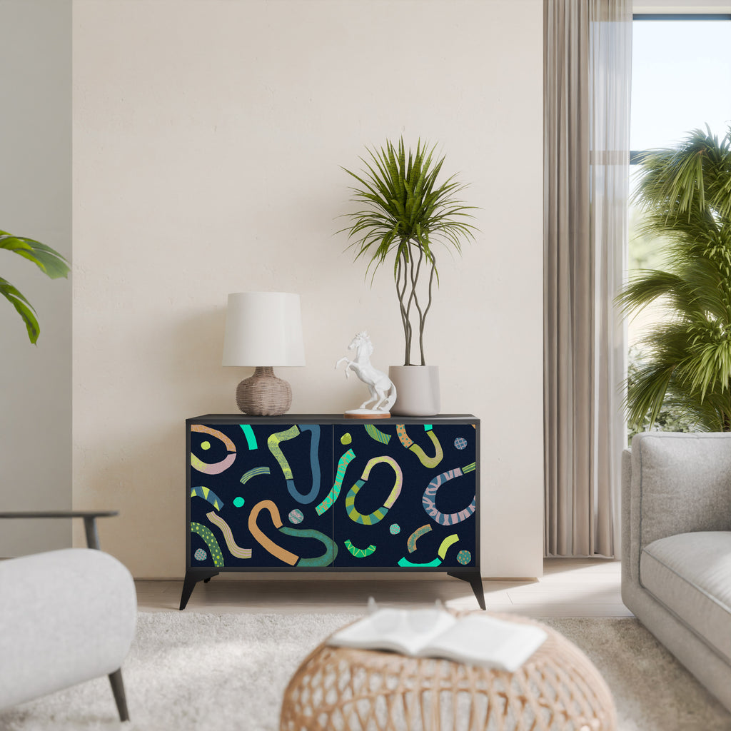 CONTRAST DANCE 2-Door Sideboard in Black Finish