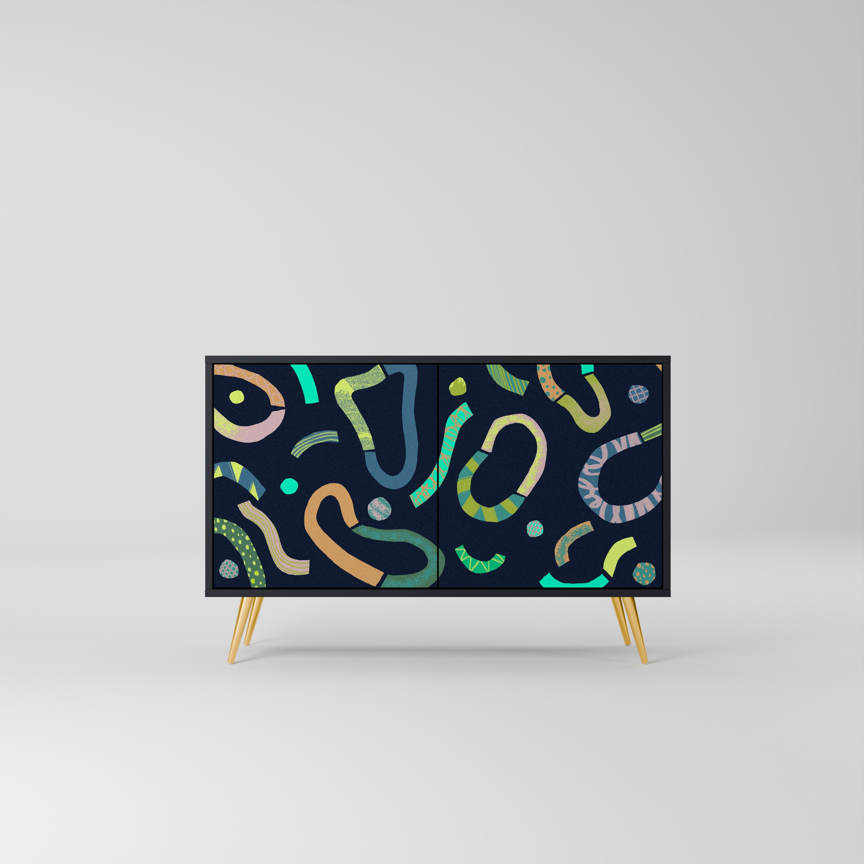 CONTRAST DANCE 2-Door Sideboard in Black Finish