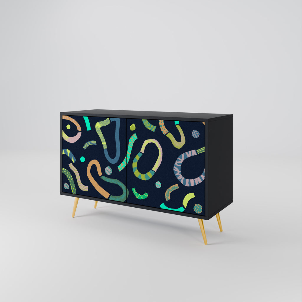 CONTRAST DANCE 2-Door Sideboard in Black Finish