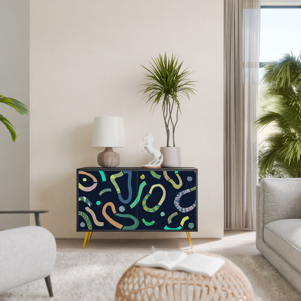 CONTRAST DANCE 2-Door Sideboard in Black Finish