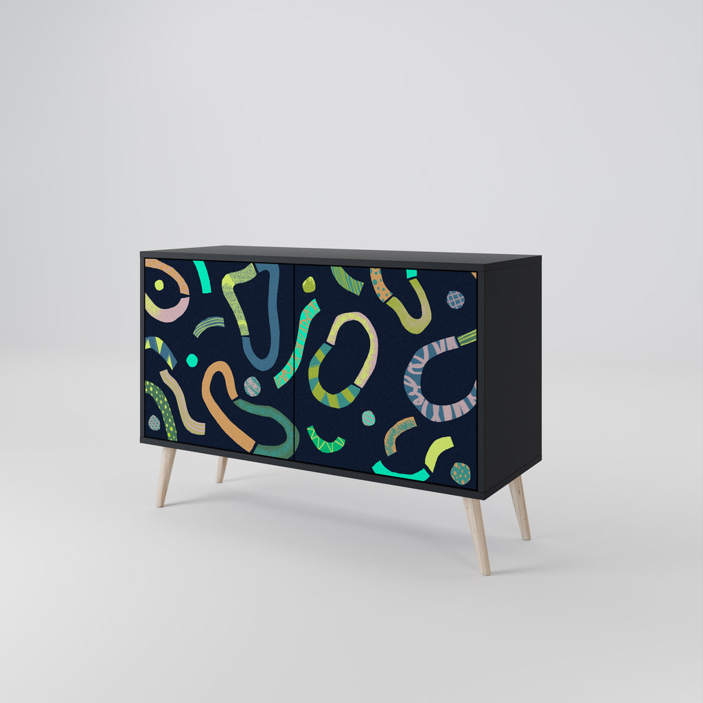 CONTRAST DANCE 2-Door Sideboard in Black Finish