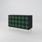 ROYAL MEDALLION Aparador de 2 Puertas en Acabado Negro