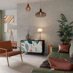 BOTANICAL HURRICANE 2-Door Sideboard in Black Finish