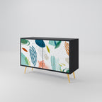 BOTANICAL HURRICANE 2-Door Sideboard in Black Finish