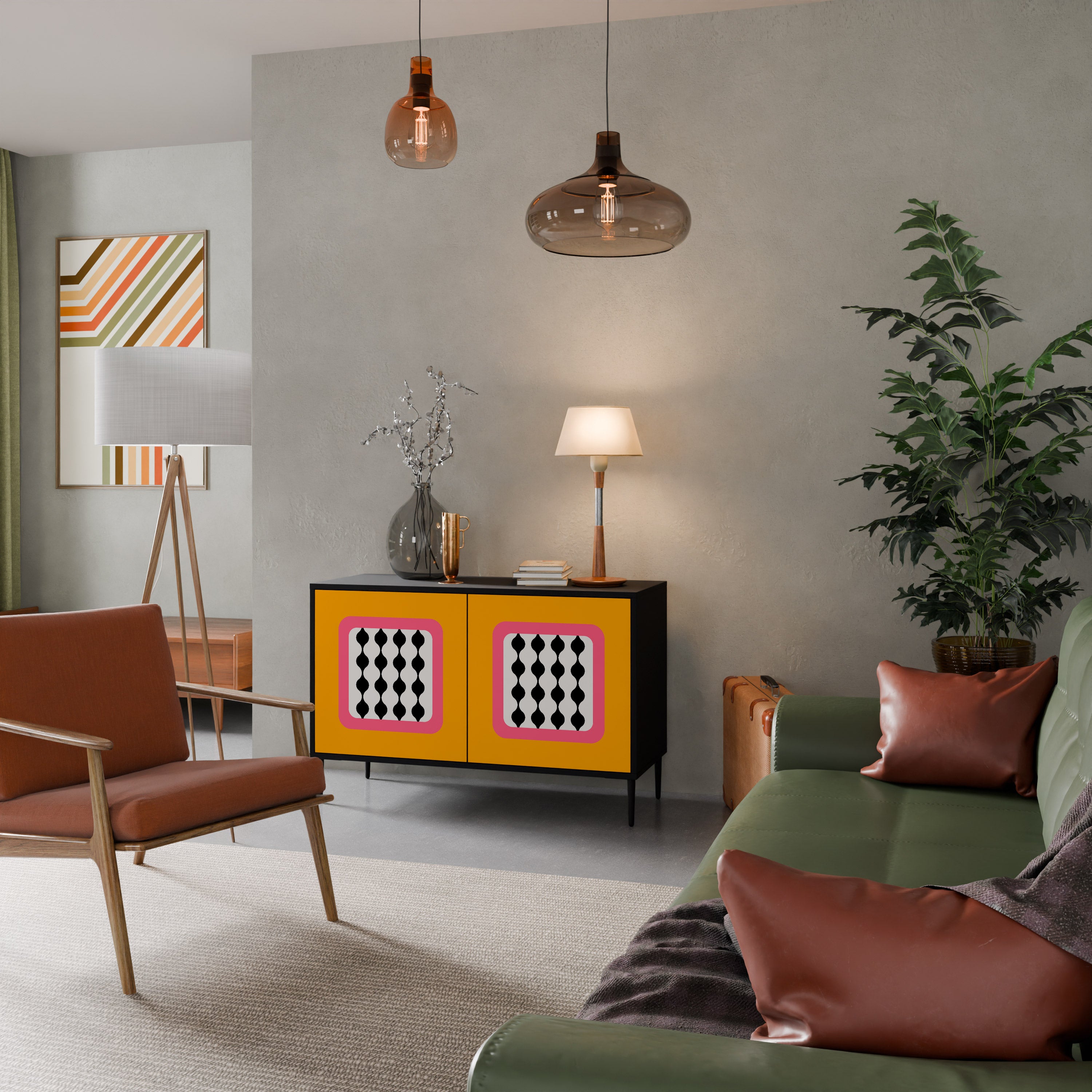 TEARS IN HEAVEN 2-Door Sideboard in Black Finish