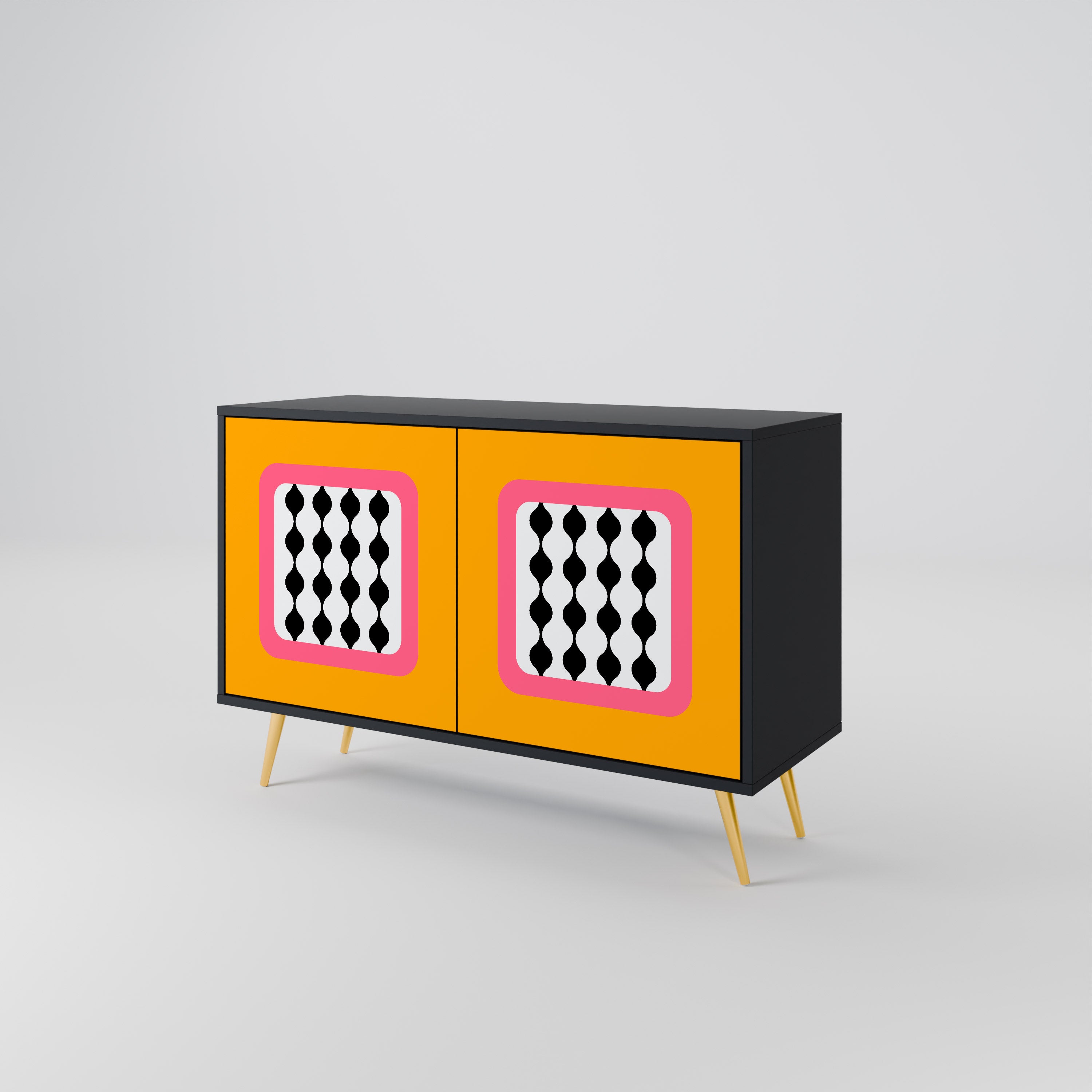 TEARS IN HEAVEN 2-Door Sideboard in Black Finish