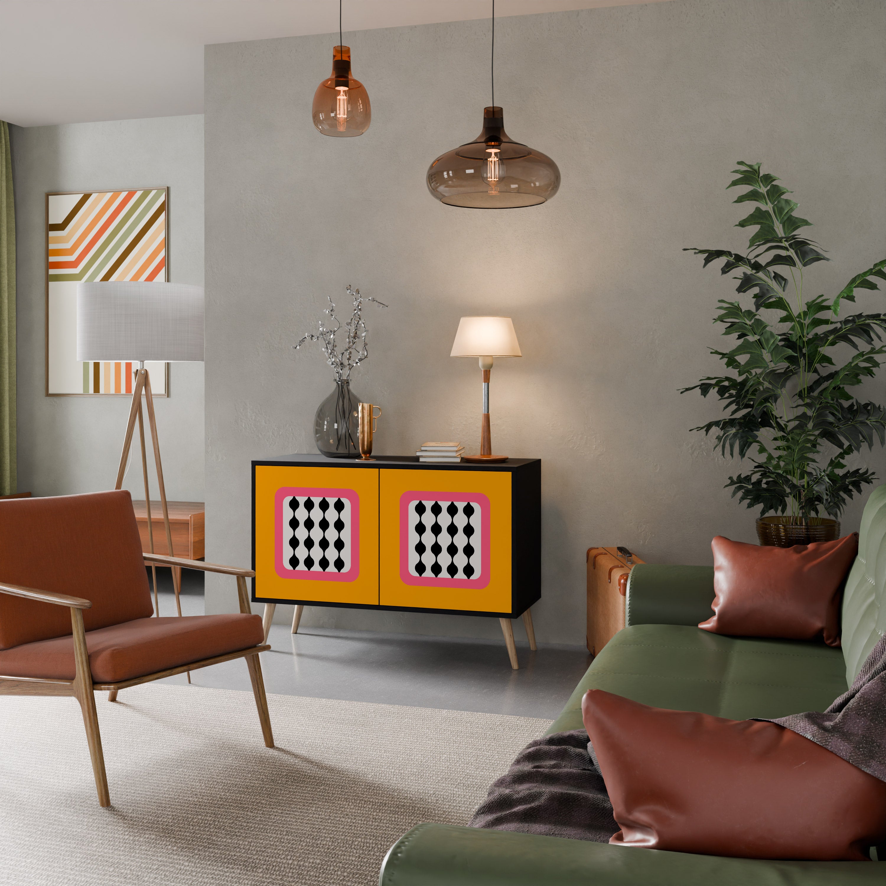 TEARS IN HEAVEN 2-Door Sideboard in Black Finish