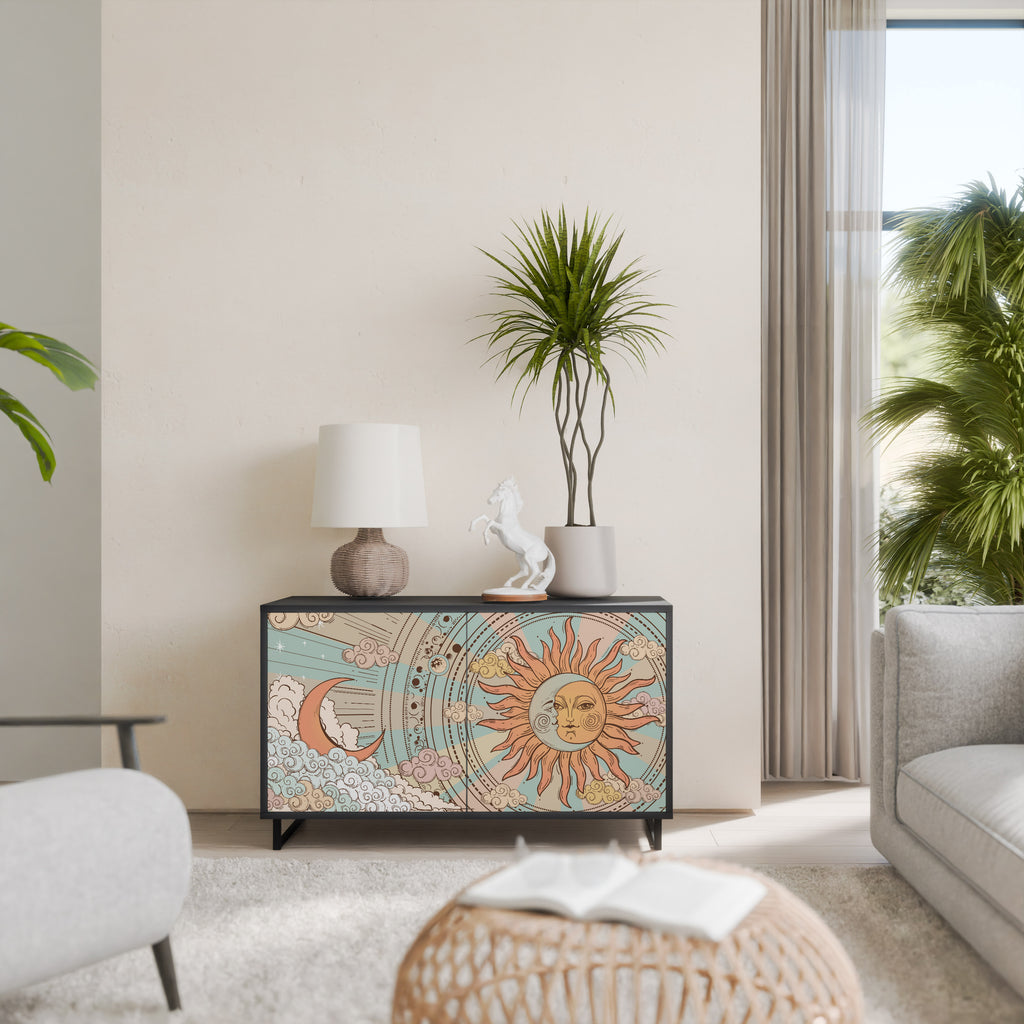 MYSTICAL STRUCTURE 2-Door Sideboard in Black Finish