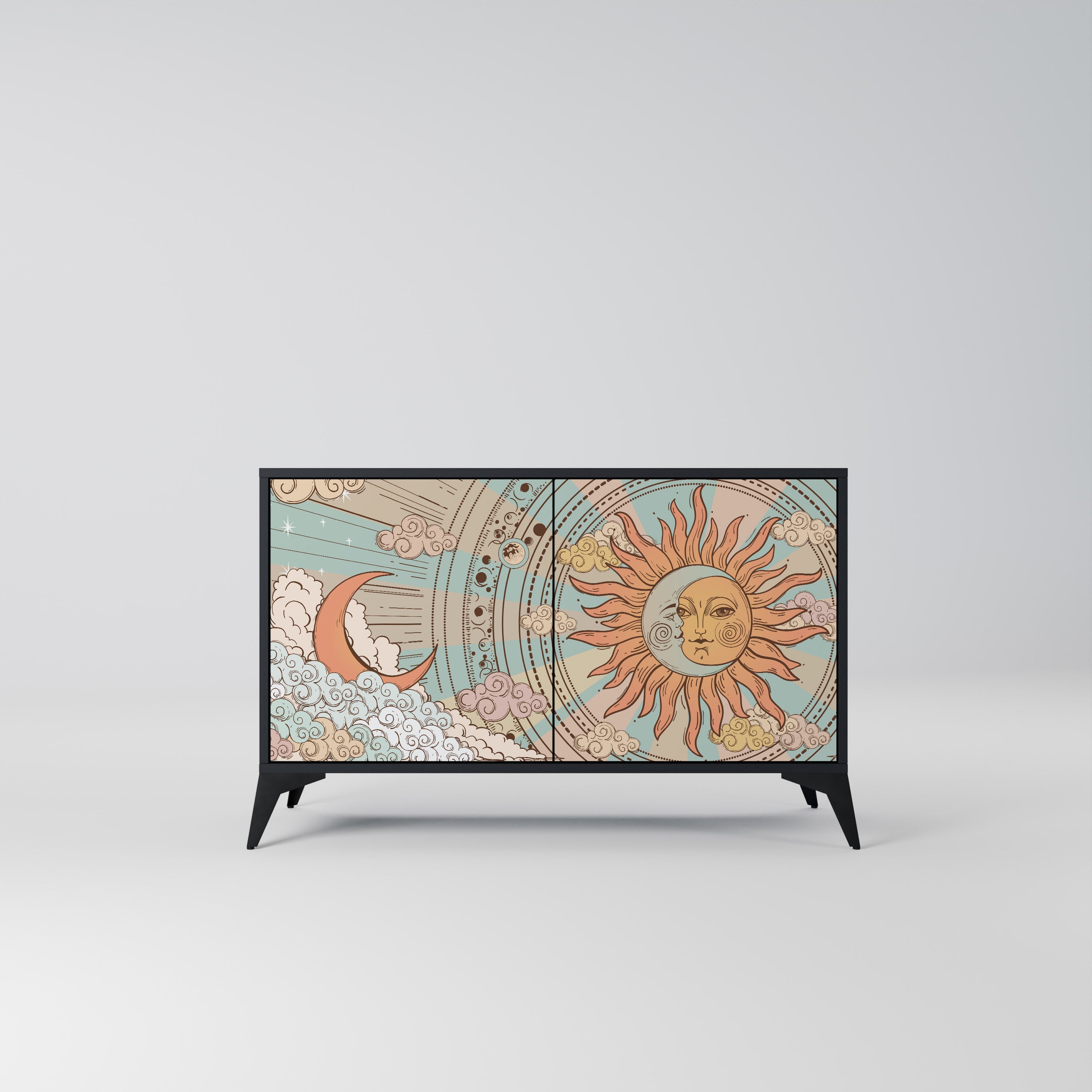 MYSTICAL STRUCTURE 2-Door Sideboard in Black Finish