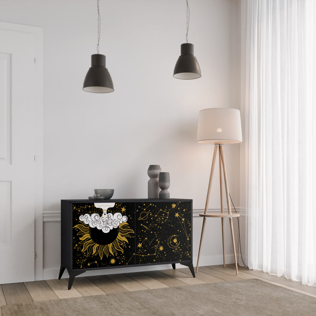 STELLAR CONSTELLATIONS 2-Door Sideboard in Black Finish