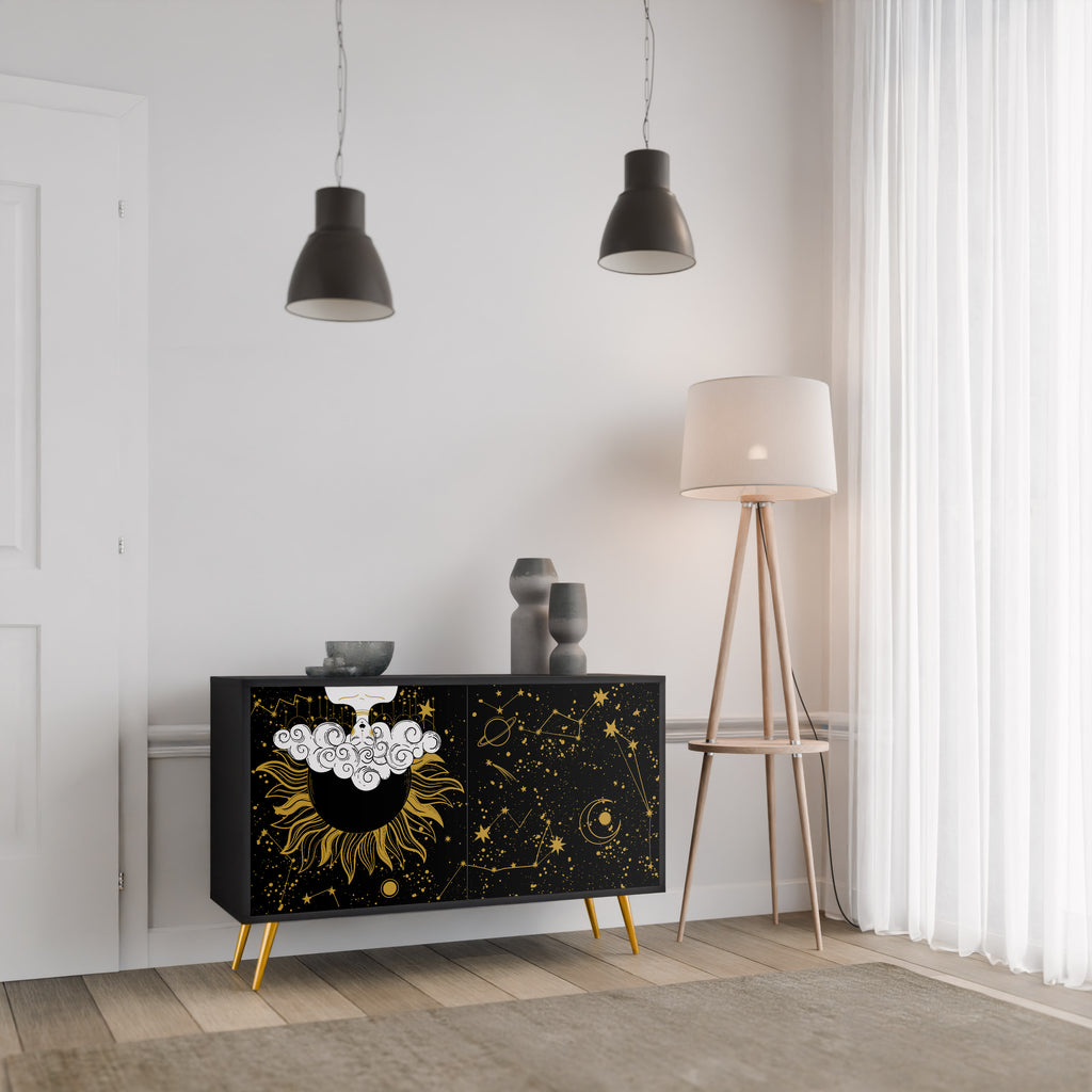 STELLAR CONSTELLATIONS 2-Door Sideboard in Black Finish