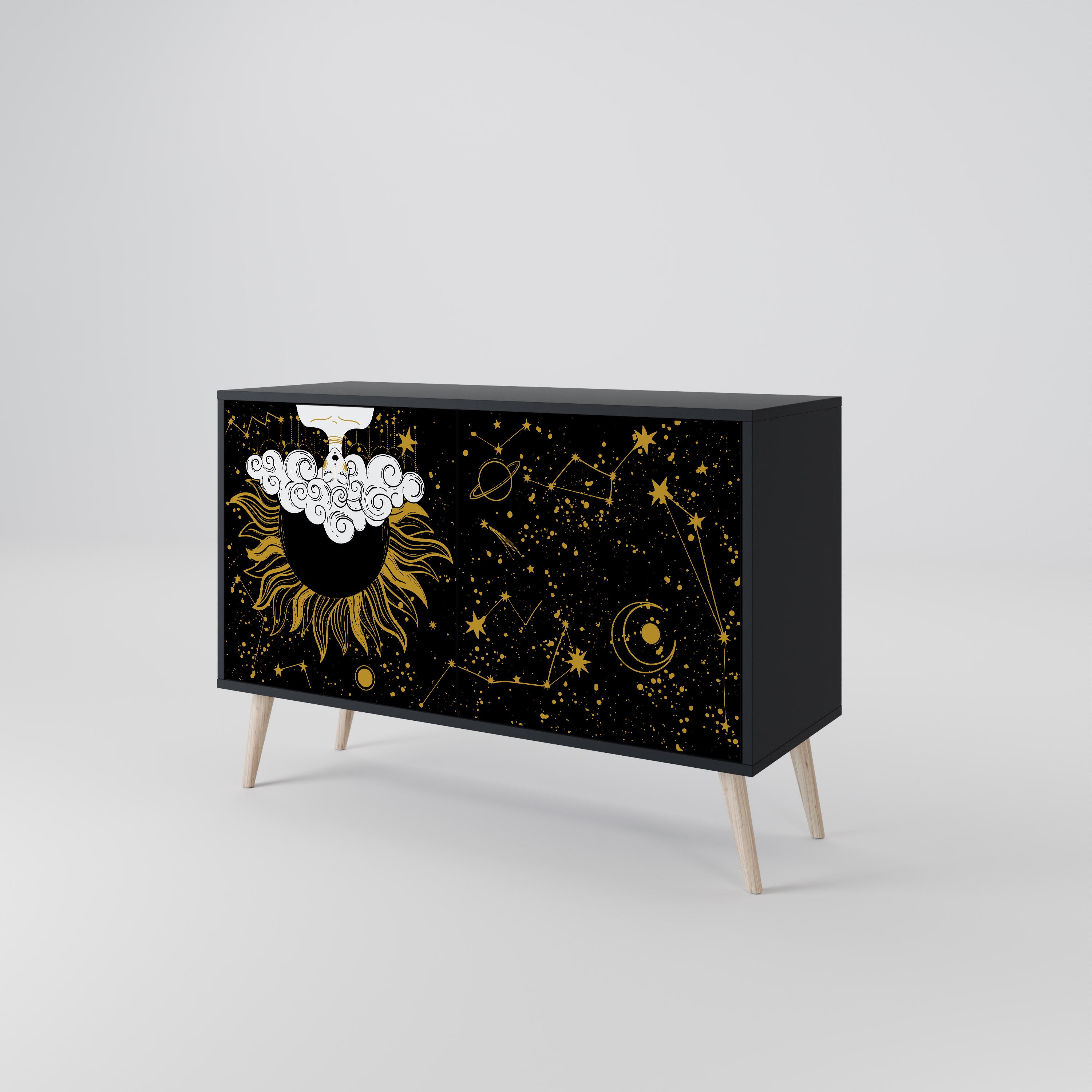 STELLAR CONSTELLATIONS 2-Door Sideboard in Black Finish