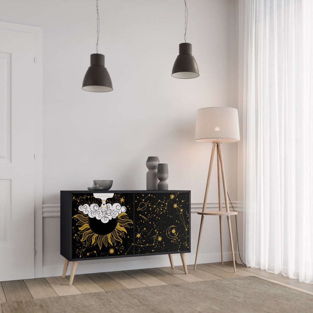 STELLAR CONSTELLATIONS 2-Door Sideboard in Black Finish